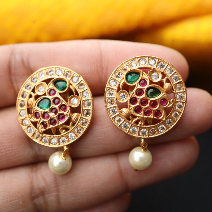 Antique ruby white stone studd earring 46667122966