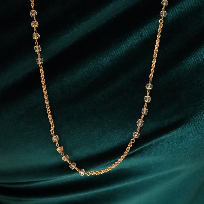 Heritage gold plated long bead chain 1346246