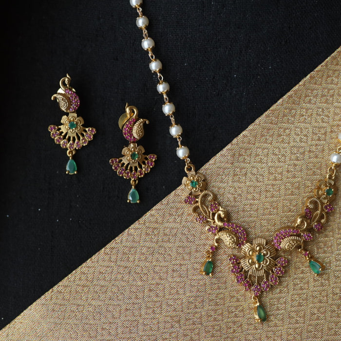 Padmini Antique long necklace and earrings 816689