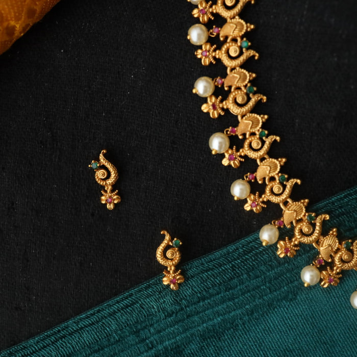 Antique short necklace with earrings 9890811223