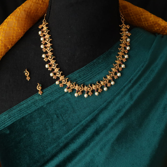 Antique short necklace with earrings 9890811223