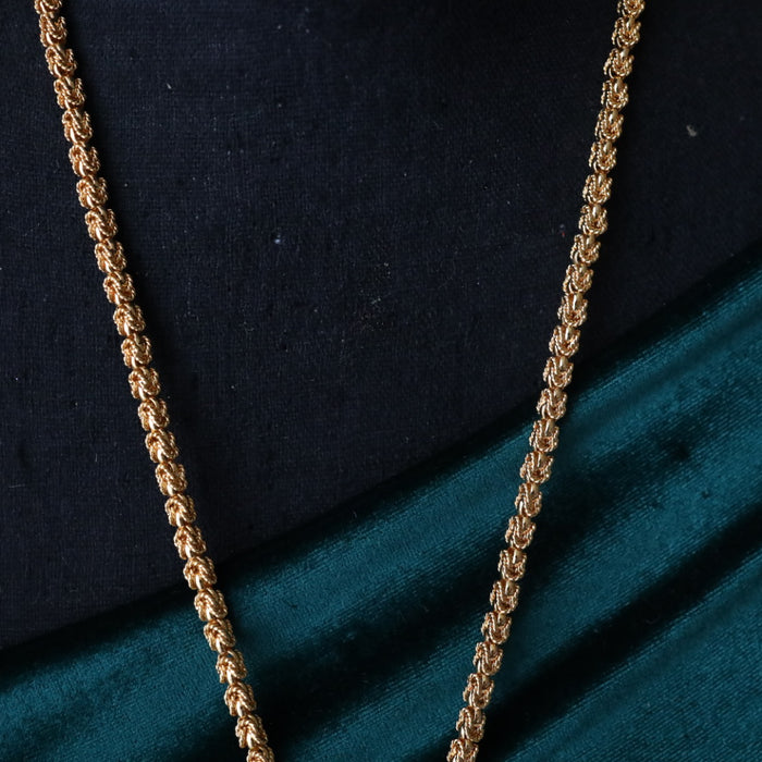 Heritage gold plated long padakam chain  14558