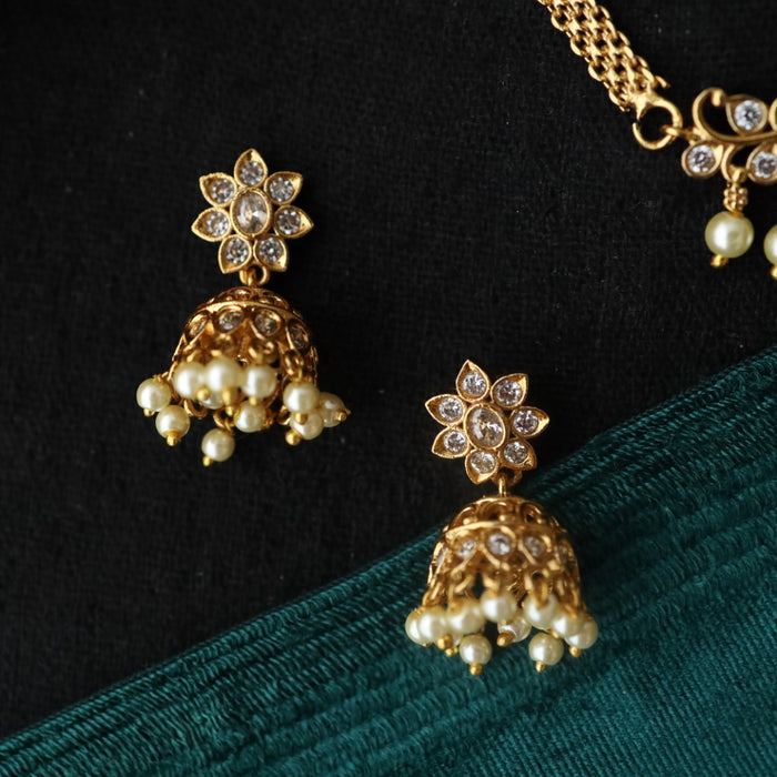 Antique short necklace with earrings 3111334