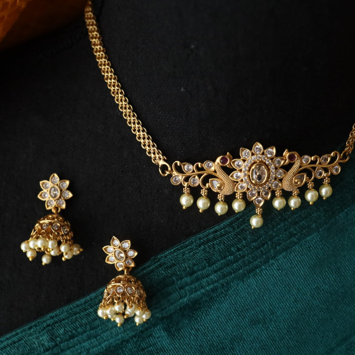 Antique short necklace with earrings 3111334