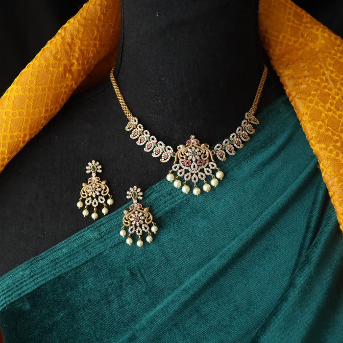 Antique short necklace with earrings 3111325