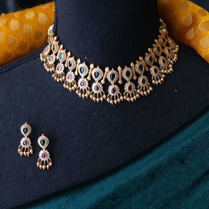 Antique choker necklace and earrings 14551