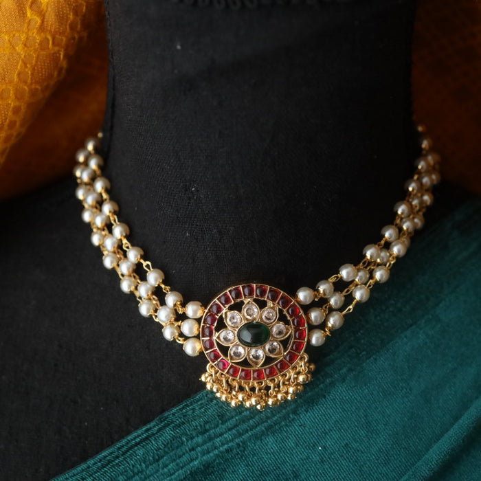 Padmini pearl antique short necklace with earrings 3111326