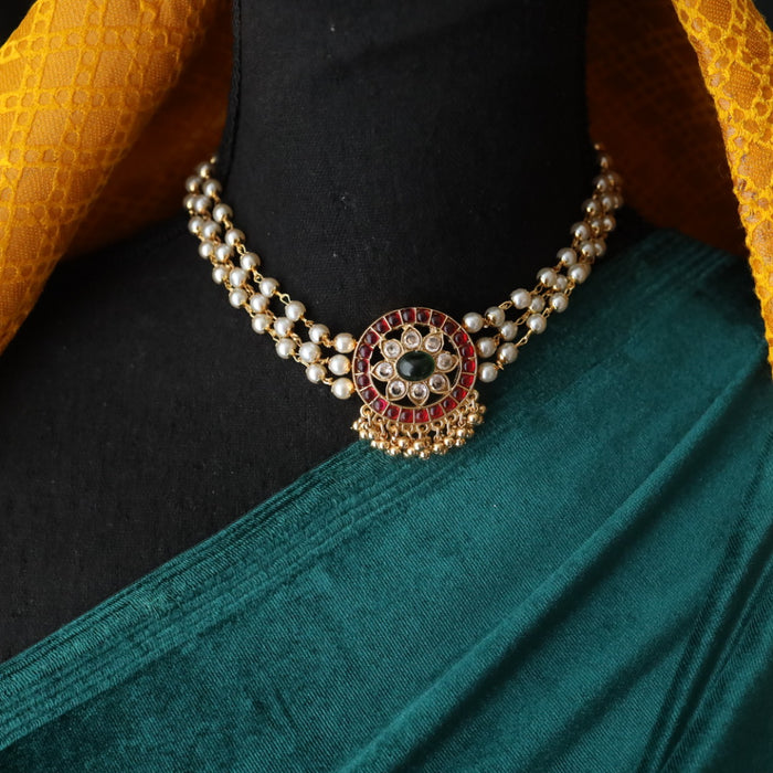 Padmini pearl antique short necklace with earrings 3111326