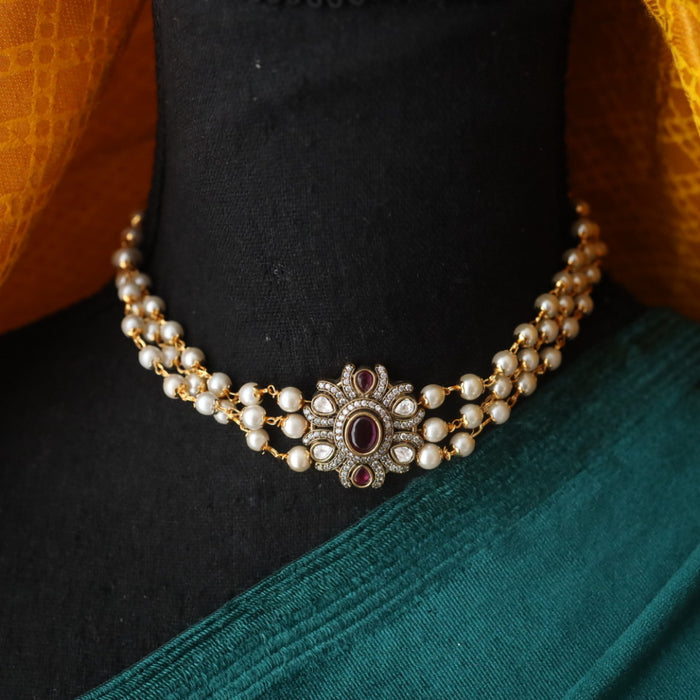 Padmini pearl victorian choker necklace with earrings 31113266