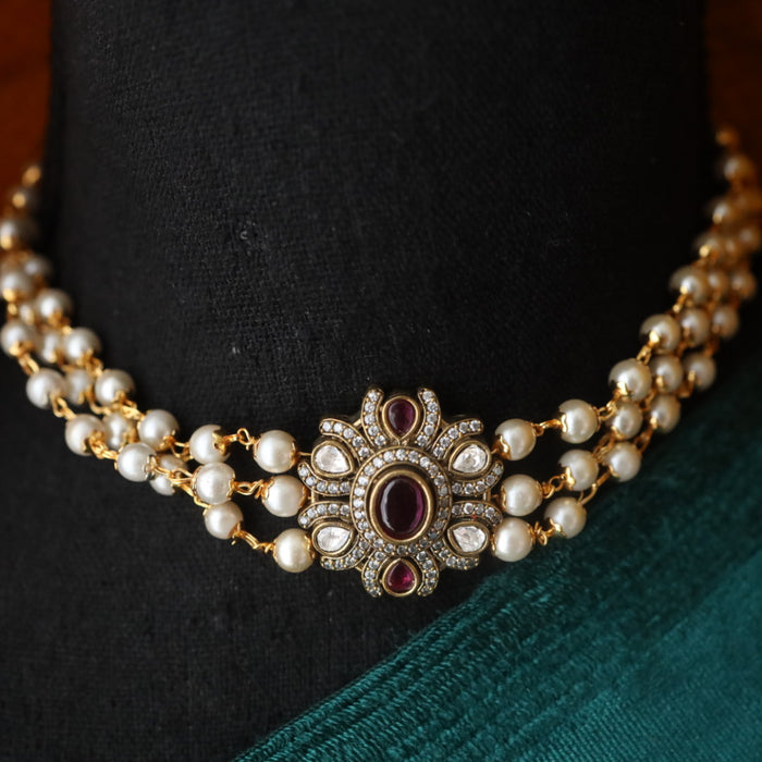 Padmini pearl victorian choker necklace with earrings 31113266