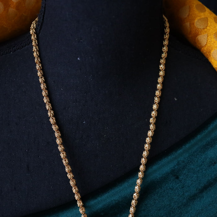 Heritage gold plated long padakam chain  14559