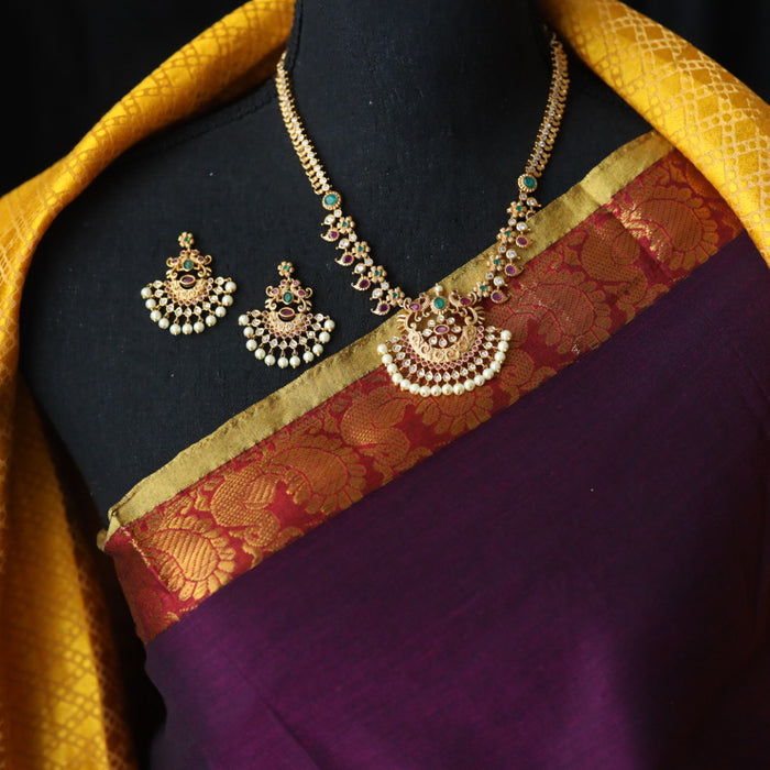 Antique simple short necklace and earrings 8109900