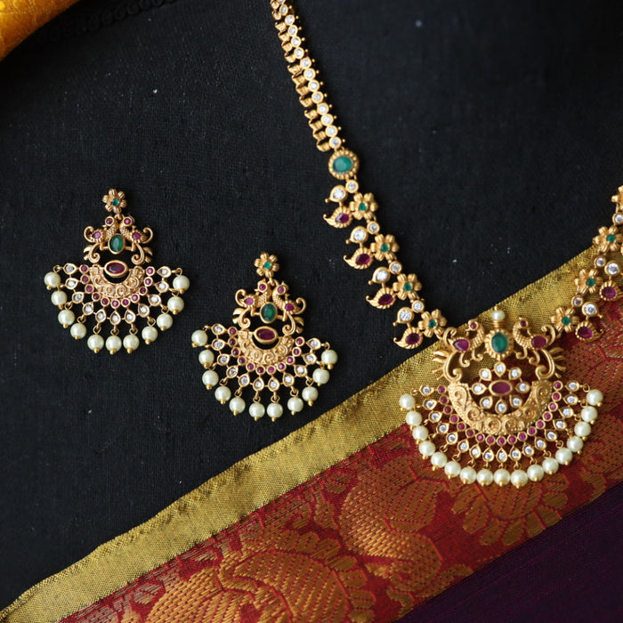 Antique simple short necklace and earrings 8109900