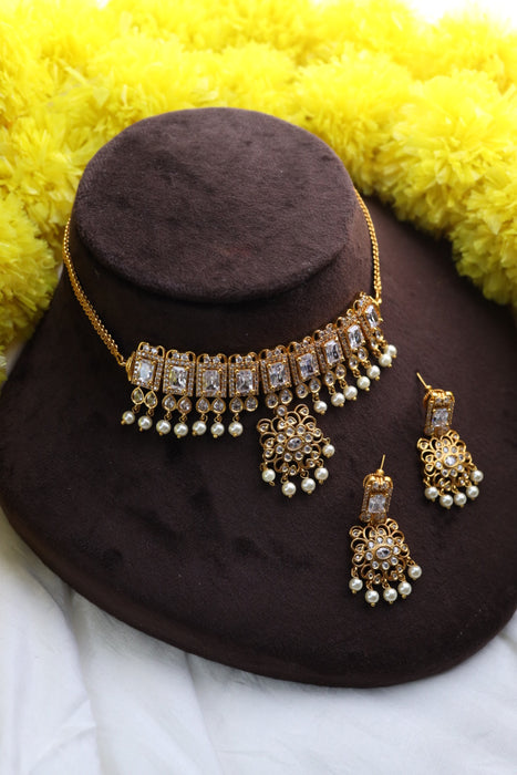 Antique  choker necklace with earrings 148547