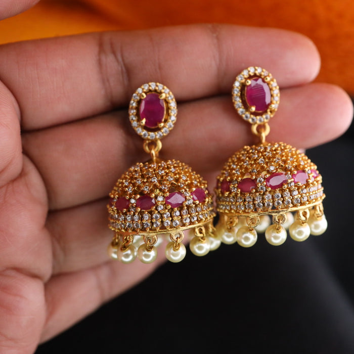 Antique ruby pearl jumka earrings 1246739