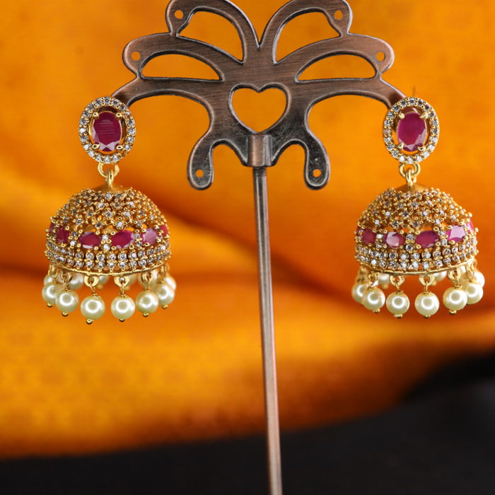 Antique ruby pearl jumka earrings 1246739