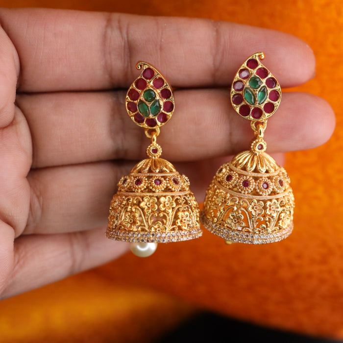 Antique stone  jumka earrings 1246761