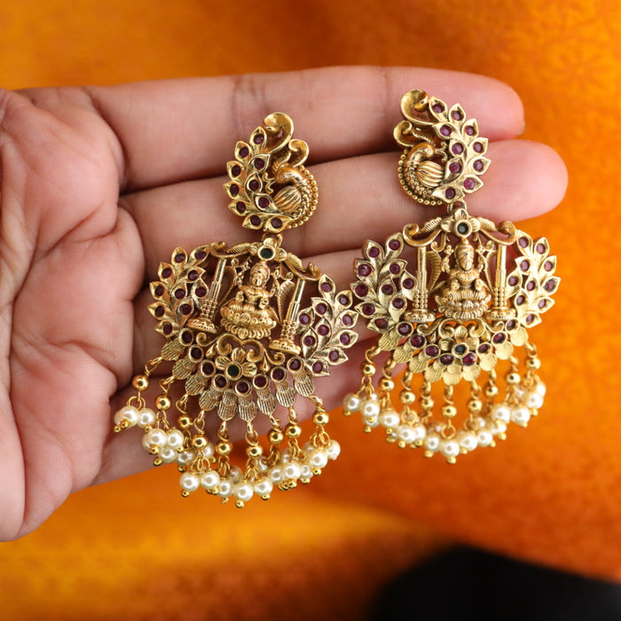 Antique gold temple drop earrings 1246759