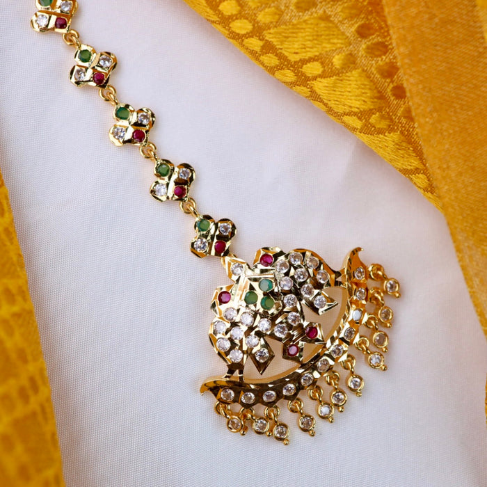 Heritage pearl gold plated maang tikka 144779