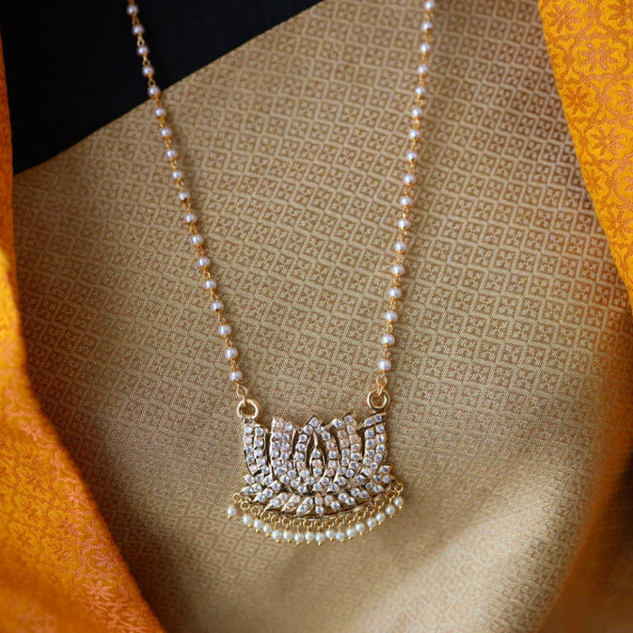 Heritage gold plated white padakam necklace 1657588