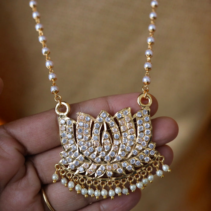 Heritage gold plated white padakam necklace 1657588