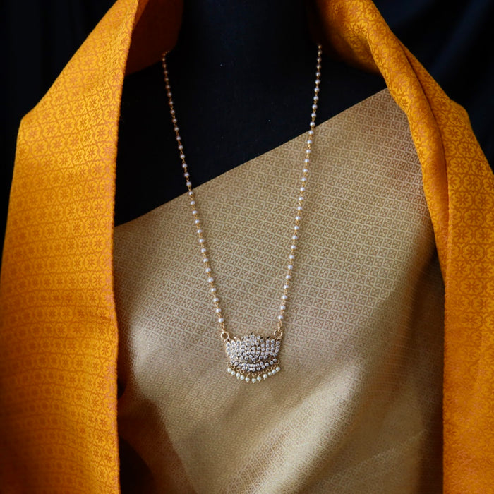 Heritage gold plated white padakam necklace 1657590