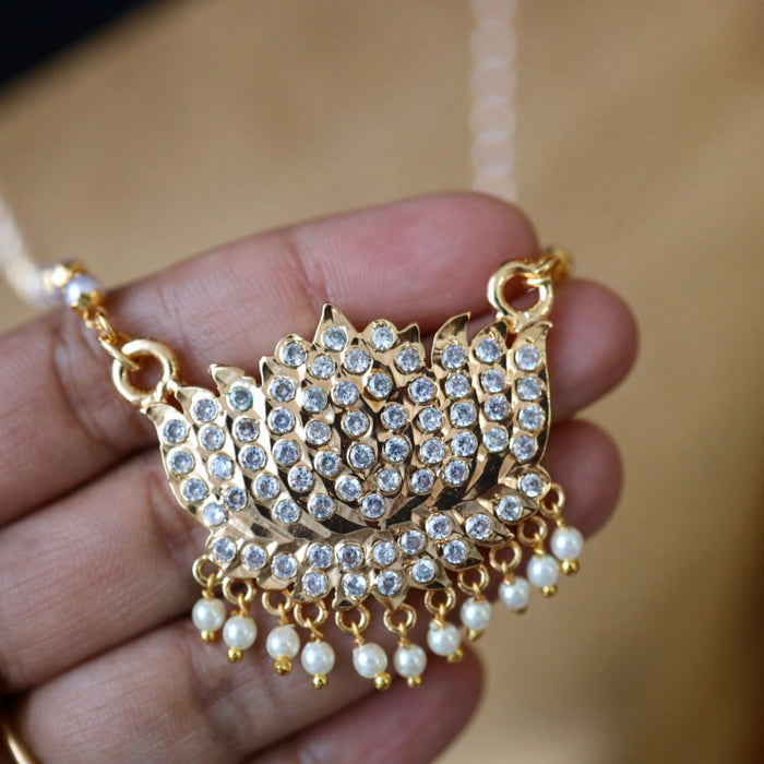 Heritage gold plated white padakam necklace 1657590