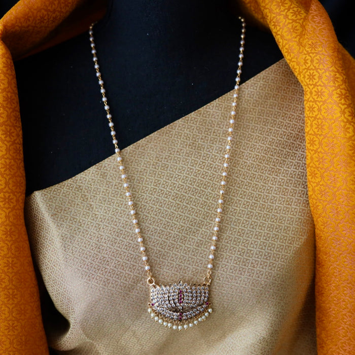 Heritage gold plated white padakam necklace 1657591