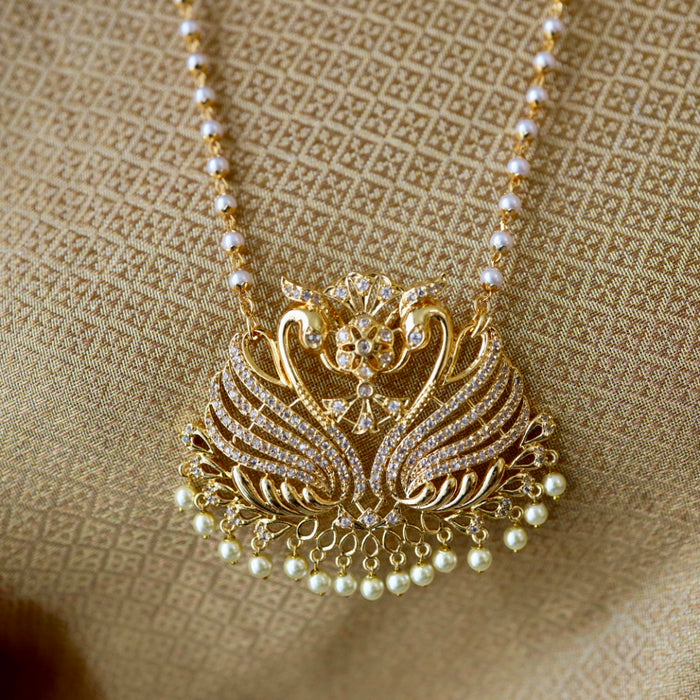 Heritage gold plated white padakam necklace 1657593