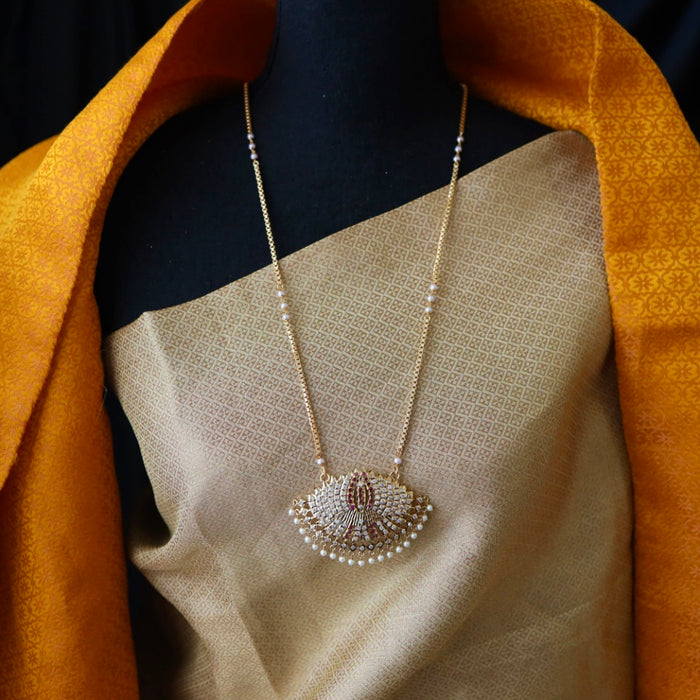 Heritage gold plated white padakam necklace 1657594