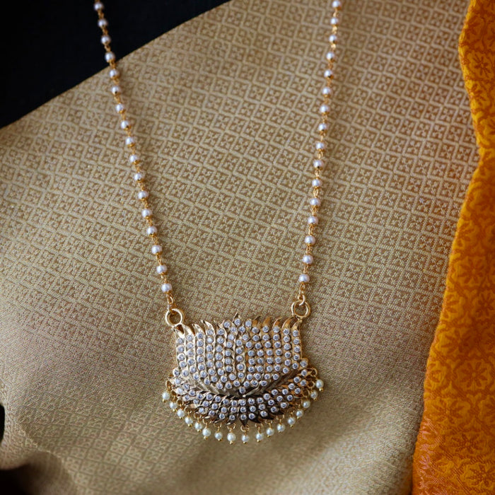 Heritage gold plated white padakam necklace 16575955