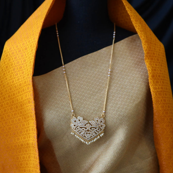 Heritage gold plated white padakam necklace 16575988