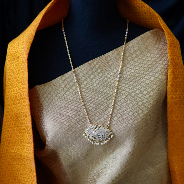 Heritage gold plated white padakam necklace 16575989