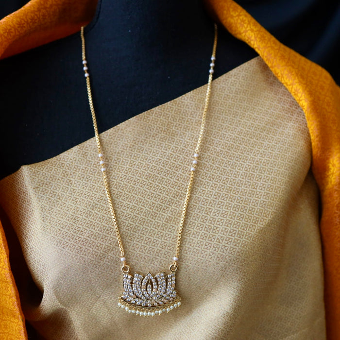 Heritage gold plated white padakam necklace 165759900