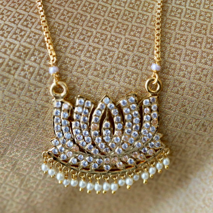 Heritage gold plated white padakam necklace 165759900