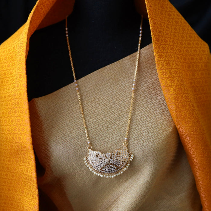 Heritage gold plated white padakam necklace 16575903