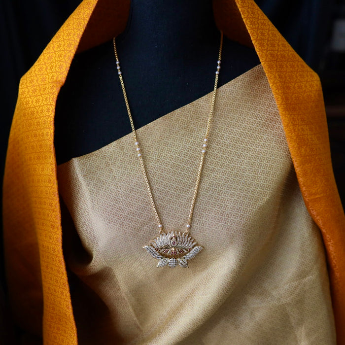 Heritage gold plated white padakam necklace 16575904
