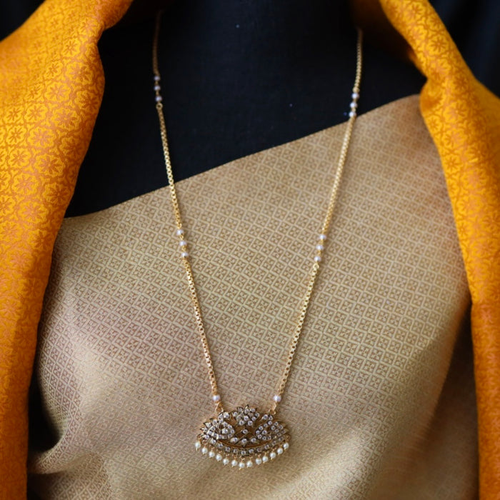 Heritage gold plated white padakam necklace 16575905