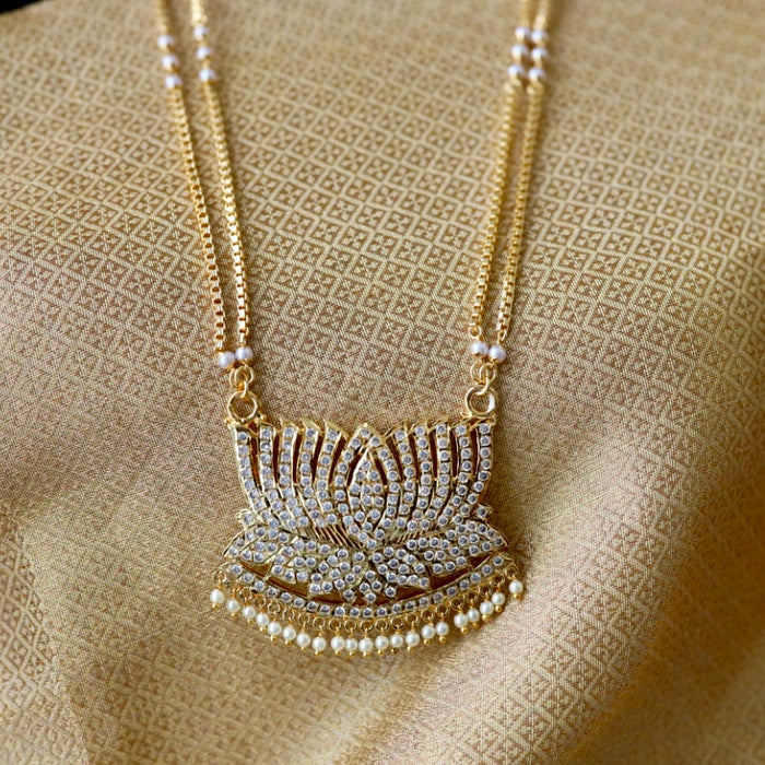 Heritage gold plated white padakam necklace 16575906