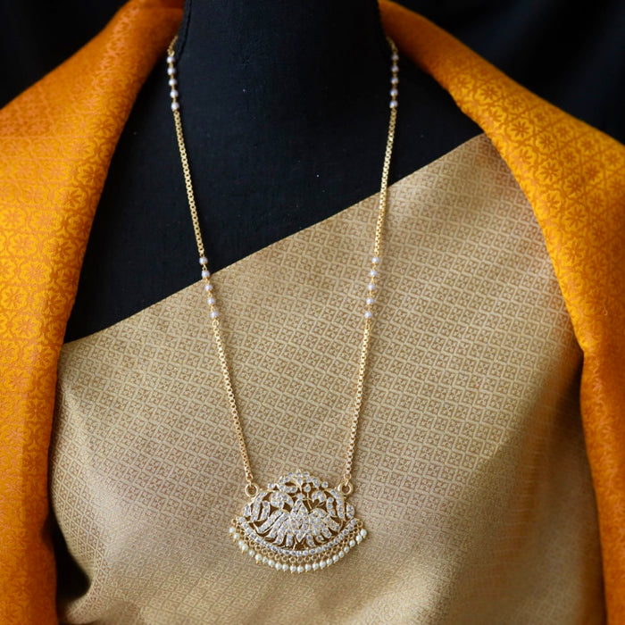 Heritage gold plated white padakam necklace 165759054