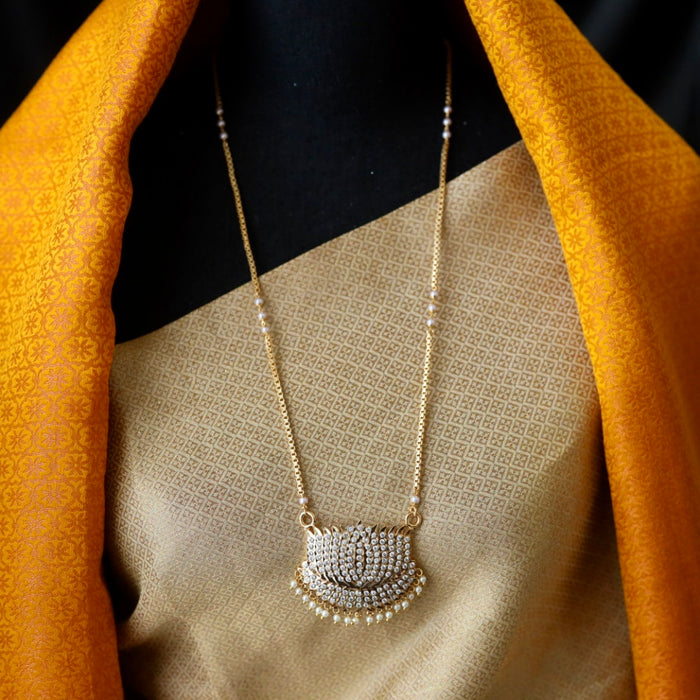 Heritage gold plated white padakam necklace 165759055