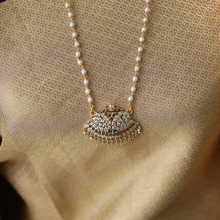 Heritage gold plated white padakam necklace 1657592