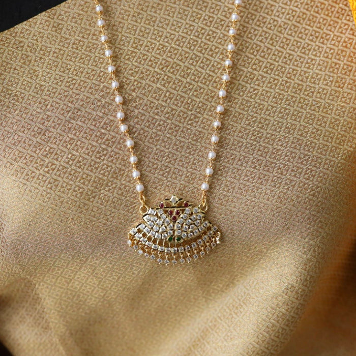 Heritage gold plated white padakam necklace 1657592