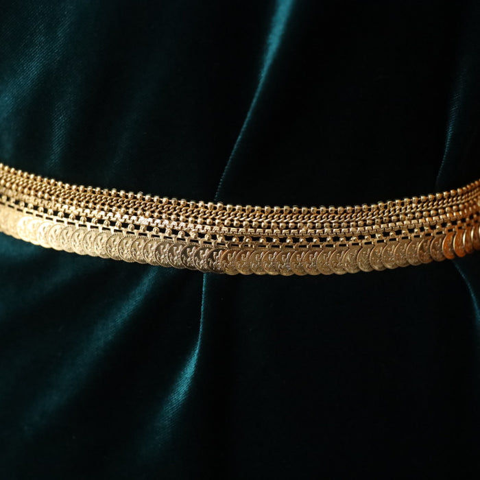 Antique gold and pearl design waistchain  234889