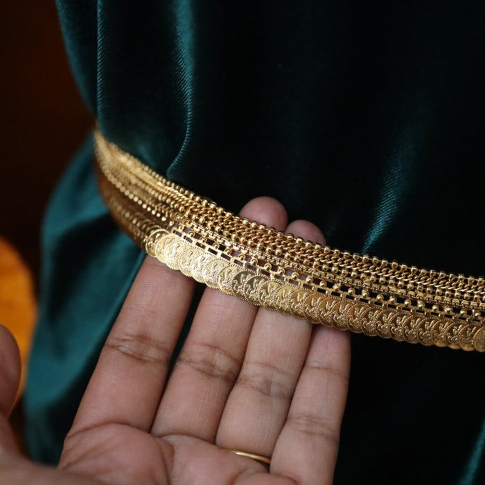 Antique gold and pearl design waistchain  234889