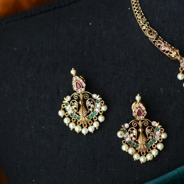 Antique short necklace with earrings 1657755