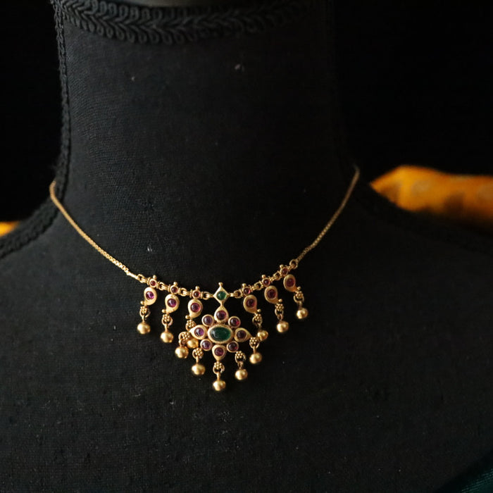 Antique ruby choker necklace with earrings 148894
