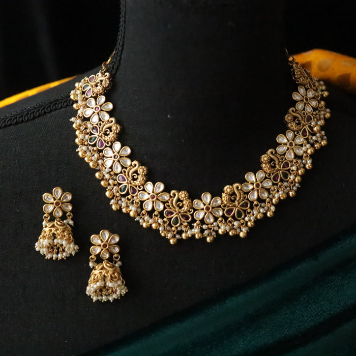 Antique kemp choker necklace with jumka earrings 14889
