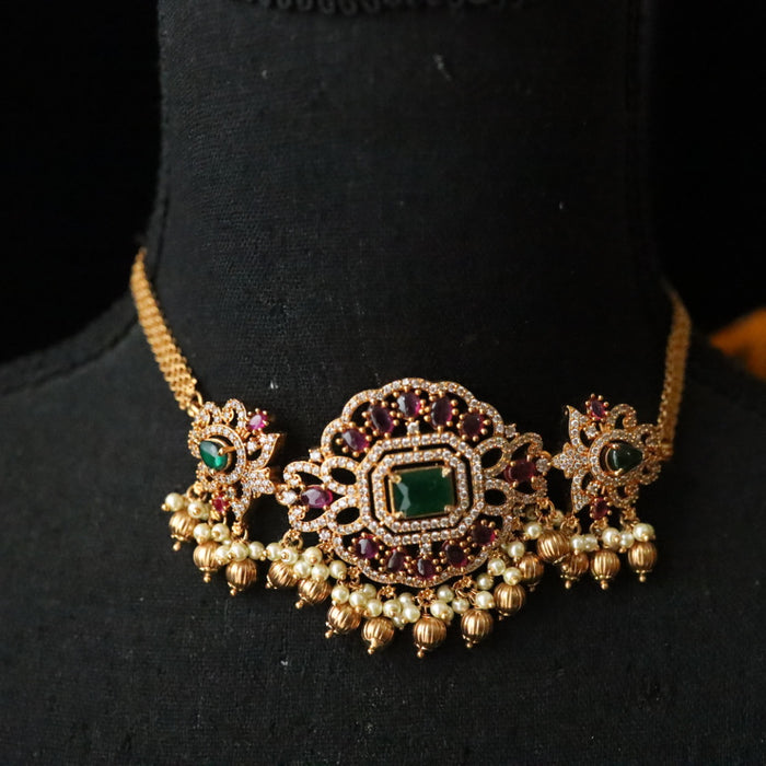 Antique ruby choker necklace with earrings 148893
