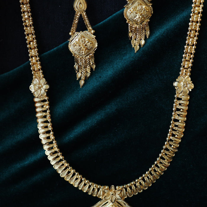 Heritage gold plated long necklace with earrings 134619